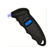 Chuangyinshop Siyah Digital Lastik Basınç Ölçer 4 Ayar Led Nozul Kaymaz Tutamak Aydınlatmalı Lcd Ekran 150 Psı Araç Bisiklet Motor