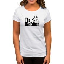 The Godfather Black Text Beyaz Kadın Tişört