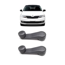 Skoda Rapid 2013-2020 Uyumlu Manuel Çevirmeli Cam Açma Kapama Kolu Siyah 2 Adet Takım 1h0837581