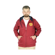 Mode Xl Erkek Sweat Kapşonlu Fermuarlı Karmashek 22538 Bordo 001