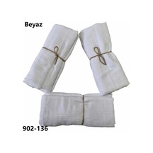 Soft İpek Bambu Pamuk Şal Beyaz 902-136 Çok Renkli