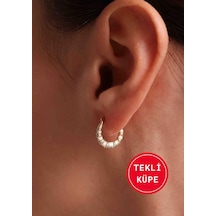 14 Ayar Altın Mini Deniz Atı Halka Tekli Küpe Sarı Altın