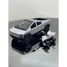 Tesla Cyber Truck 1:32 Ölçek Metal Çek Bırak 12 Cm Oyuncak Araba - Gri