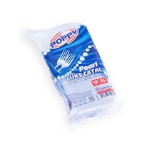 Poppy Plastik Lüks Şeffaf Tek Kullanımlık Çatal / 3600 Adet-Koli