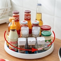 Trendooze 360 Derece Döner Baharat Depolama Rafı Ecoco Baharat Düzenleyici Raf Yağ Ve Kaymaz Mutfak Aksesuarları Mutfak Düzenleyici Beyaz Yp Beyaz