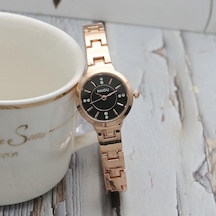 Altın Yeni Moda Kişiselleştirilmiş Basit Saat Seti Kadın Saati Kelebek Dijital Kemer Saati Altın - Siyah