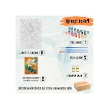 Kendin Yap Sayılarla Boyama Kiti, 40x50 Cm Ölçülerde Komik Kedi Temalı, Fırça Ve Boya Dahil