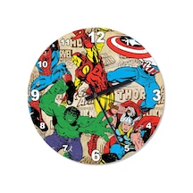 Marvel Karakterleri Mutafak Tipi Duvar Saati (407732668) Çok Renkli