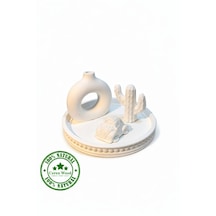 Ceren Wooden Boyanabilir Dekoratif Trio Set