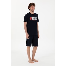 U.S. Polo Assn. Erkek Bisiklet Yaka Lacivert Pijama Takımı 50309821-VR033