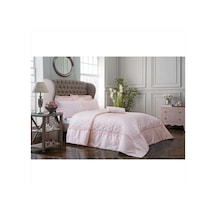 Taç Caroline Çift Kişilik Yatak Örtüsü Pudra