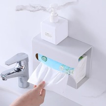 Büyük Beyaz-traceless Bant Kağit Kutu Duvar Asılı Kağıt Havlu Tutacağı Yaratıcı Basit Plastik Çok Fonksiyonlu Tuvalet Kağıdı Kutusu