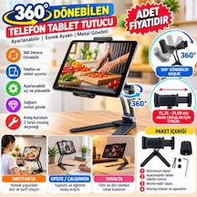 360 Derece Dönebilen Mutfak Masaüstü Telefon Tablet Tutucu Ayarlanabilir Esnek Ayaklı Metal Adet  Diğer