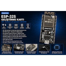 Esp-32s Wifi - Bluetooth Geliştirme Kartı -cp2102 Sma U.fl Ipex Dönüştürücü Ve Usb Kablo Dahil