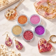 5 Adet Epoksi Reçine Sim & Glitter Seti, Mum Beton Nail Art Glitter Sim Seti Malzeme