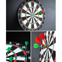 12 İnç Ahşap Dart Tahtası 4 Adet Metal İğne Uçlu Ok