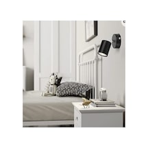 Led Aplik Led Spot Metal Siyah Hareletli Duvar Aplik Günışığı Ledli Siyah