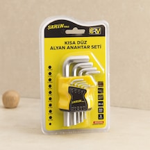 Alyan Anahtar Seti 9 Parça Kısa Düz 1.5 10 Mm