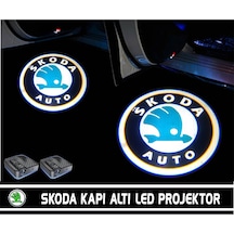 Skoda Araçlar İçin Pilli Yapıştırmalı Kapı Altı Led Logo N11.9219