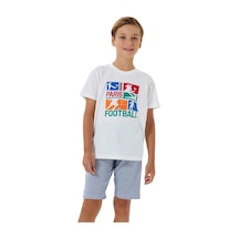 Rolypoly Rp3755-c Erkek Çocuk Bermuda Yazlık Pijama Takım Beyaz
