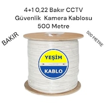 Yeşim 4+1 0,22 Cctv Bakır Güvenlik Kamera Kablosu 500 Metre