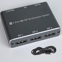 Cr60 3 Port 8k Displayport Bi-directional Switch 8k 60hz / 4k 144hz / 1080p Çift Yönlü Dp Anahtarlayıcı Ve Ayırıcı