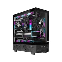 Dragos Basalt Pro V2 Siyah Temperature 6x Argb Fan 600w 80+ Matx Bilgisayar Kasası