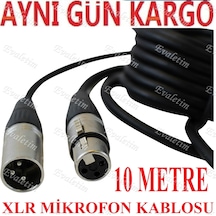 Xlr Mikrofon Kablosu 10 Metre 5034A 3 Pin Ses Microfon Mic Dişi E