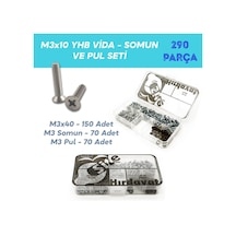 M3X10 Yhb Vida Somun ve Pul Seti - 290 Parça