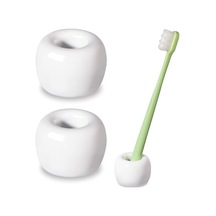 Banyo Tezgahları İçin Seramikten Şık Mini Diş Fırçası Tutucu, Beyaz, 2'li Diğer