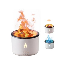 Mey İthalat Led Alev Efektli Aroma Difüzörü Ultrasonik Hava Nemlendirici Gece Lambası Fonksiyonlu