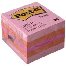 Post-It Yapışkanlı Not Kağıdı Küp Mini 52x52 Pembe 2051P