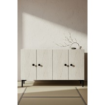 Ka1205bt Pella Konsol Ve Tv Sehpası Beyaz-traverten 120cm Beyaz - Traverten