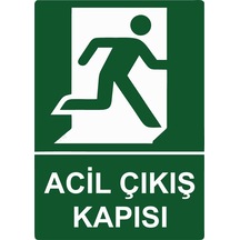 Acil Çıkış Kapısı İsg Uyarı Levhası Pvc A3 30x42 Cm