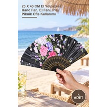 5 Adet Plastik Yelpaze 23 X 43 Cm El Yelpazesi, Hand Fan, El Fanı, Plaj Piknik Ofis Kullanımı 2