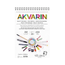 Esmo Van Dyck Akvarin A5 Üstten Spiralli 20 Yaprak Suluboya Blok