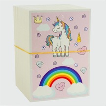 3lü - 791 - Unicorn - Glblseme - Bileklik Kartı-pembe Çok Renkli