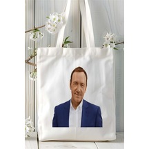 Art Hediye Kevin Spacey Baskılı Bez Çanta Kişiye Özel Model 2 Çok Renkli