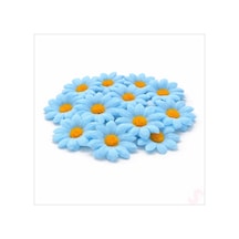 Yapay Papatya Çiçek Kafası 4 Cm X 20 Adet - Mavi Renkli