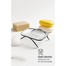 Zenvac Ayaklı Sabunluk Su Giderli, Şeffaf Tasarım, 12 X 9 Cm, Tezgah Üstü Kullanım Zenvac29 Renkli