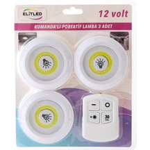 Elitled Kumandalı Portatif Lamba 3 Adet