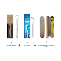 Tbrush Dil Sıyırıcı+Diş Silgisi+Metal Kap