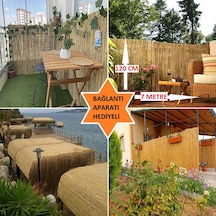 120 Cm X 7 Metre Doğal Bambu Çit Hasır Kamış Bahçe Çiti Balkon Çiti Dekorasyon Gölgelik Çit