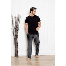 Aydoğan Erkek Modal Kısa Kol Pijama Takımı Siyah