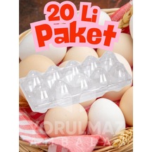 10 Lu Şeffaf Yumurta Viyolü Dayanıklı Ve Hijyenik Yumurta Kabı 20 Adet Siyah