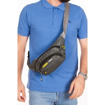 Newısh Polo Accessorıes Unisex Gri Suya Dayanıklı Imperteks Kumaş Usb Ve Kulaklık Çıkışlı Bel Ve Omuz Çantası Gri