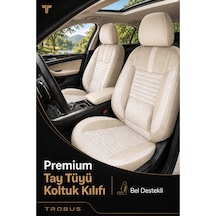 Renault R9 Broadway 1990-2000 Uyumlu Apex Serisi Tay Tüyü Bel Destekli Bej Premium Koltuk Kılıfı
