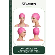 Delux Serisi Yüzücü Bonesi Bslk-55 Koyu Pembe Büyük Silikon Bone