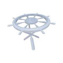 Orta Sehpa Dümen Kayın Torna Çapraz X İskelet Parlak Beyaz Lake Boya Kutuda sevk El Yapım