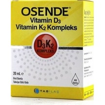 Osende Vitamin D3 K2 Complex Takviye Edici Gıda 20 Ml